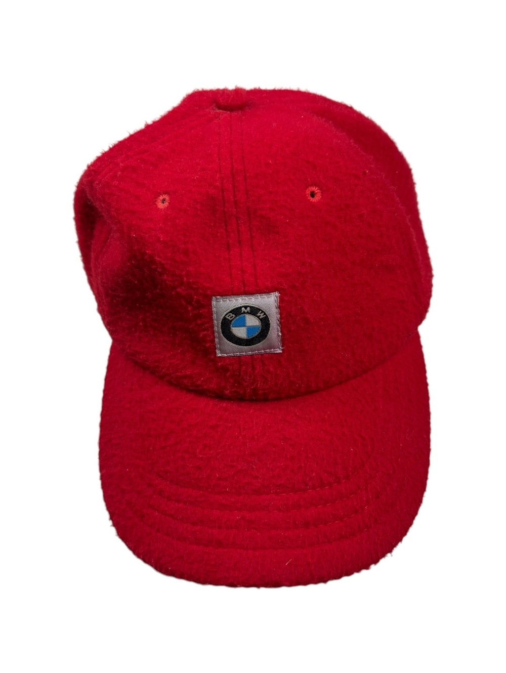 BMW Lifestyle Red Fleece Strapback Hat 90s Made in USA